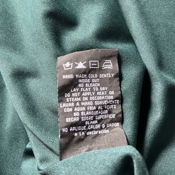 Morgan & Co Hunter Green Rhinestone Cut Out Gown Size 9/10 - Picture 9 of 15